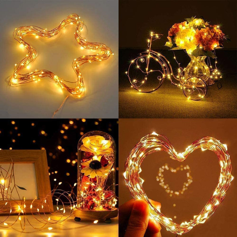 Fairy String Lights Battery Operated Remote 2 Pack 100 LED 36 ft Waterproof for Patio Yard Trees Christmas Wedding Party