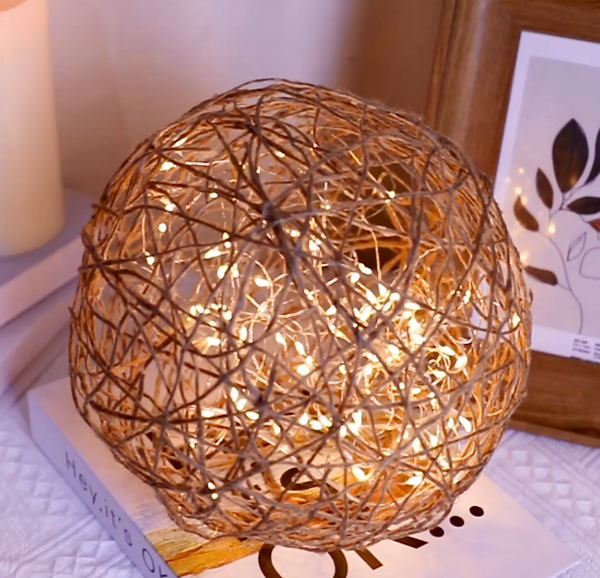 DIY A Sparkling Ball of String and Fairy Lights