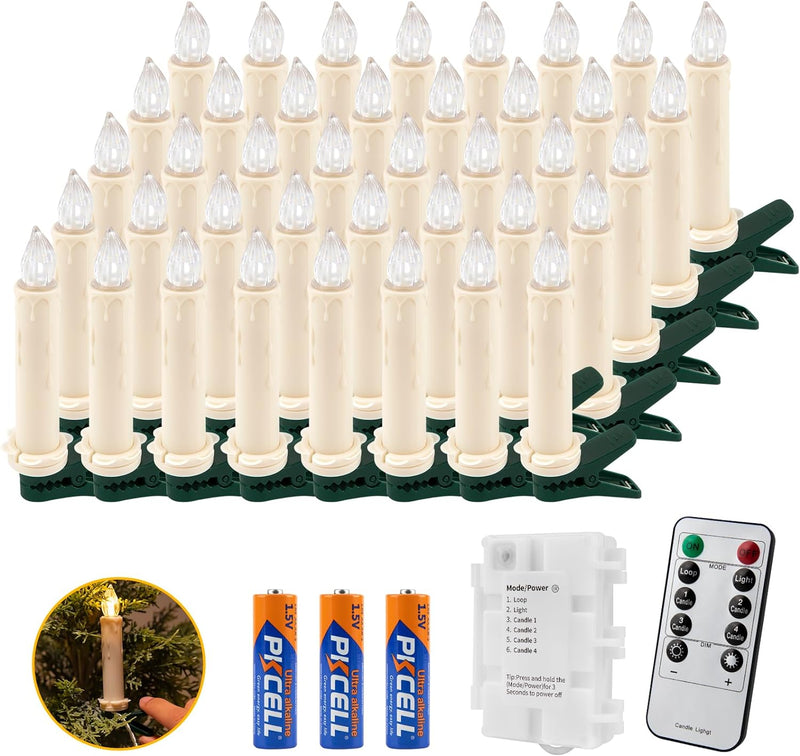Koopower 🎄✨20/30/40 LED Christmas Tree Candles with Remote