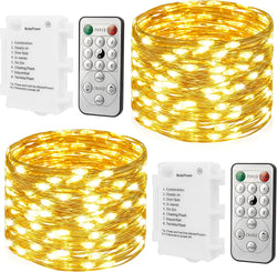 Koopower 2x 50 LED Fairy Lights with Timer Battery Operated
