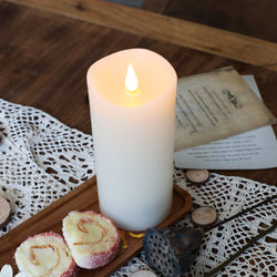 KooPower Natural Paraffin Wax LED Pillar Candles with Flickering