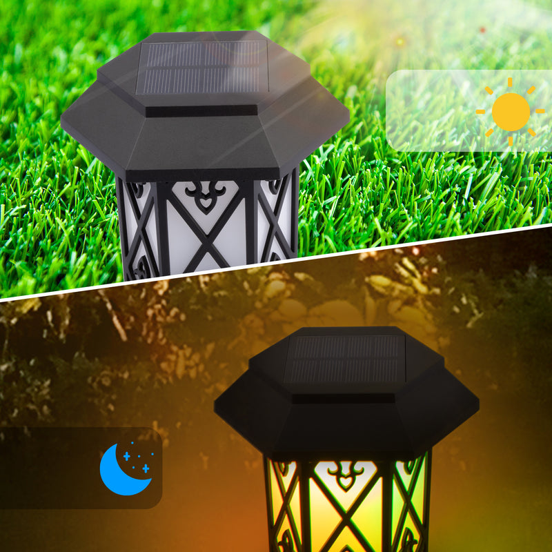 Outdoor Solar Pathway Lights: Set of 2 LED Landscape Lighting for Garden, Patio, Yard, and Walkway