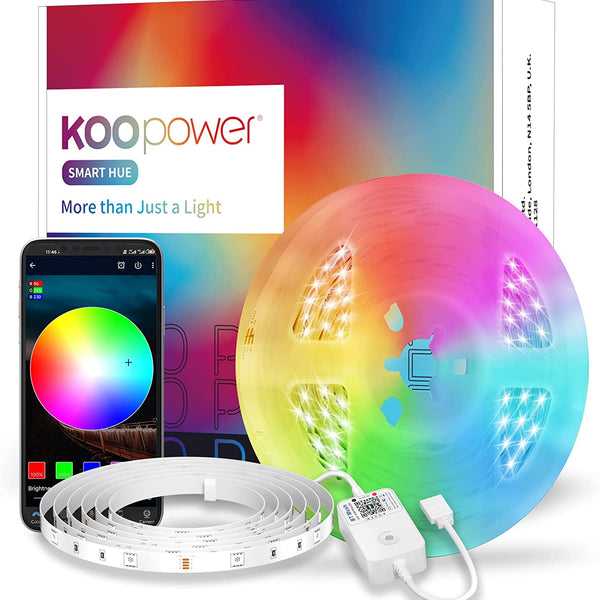 Colorful RGB LED Strip Lights with Remote Control and Music Sync for H Koopower