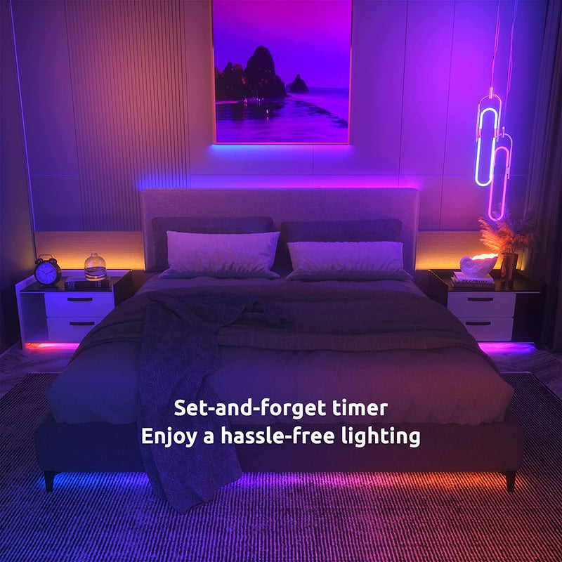 Colorful RGB LED Strip Lights with Remote Control and Music Sync for Home Theater, TV Backlighting and Gaming Setup