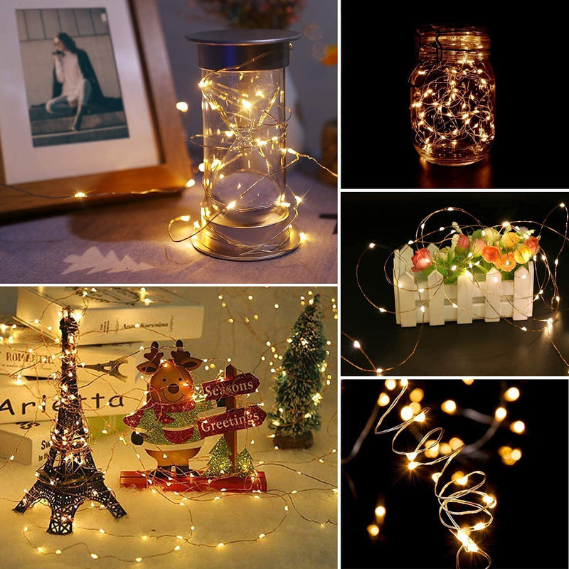 Fairy String Lights Battery Operated Remote 2 Pack 100 LED 36 ft Waterproof for Patio Yard Trees Christmas Wedding Party