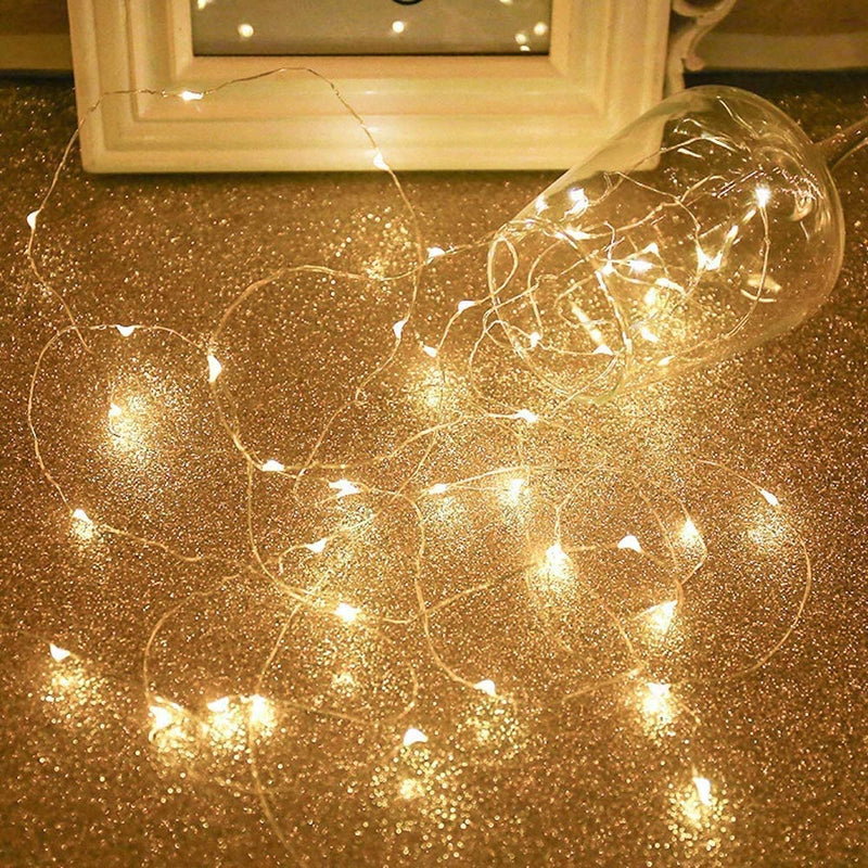 KooPower Solar 10m/33ft 100-LED Micro Fairy Lights with timer (2 pack)